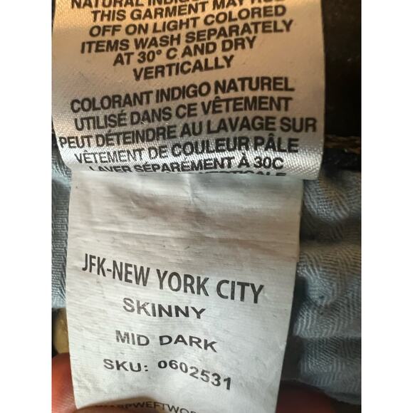 Warp + Weft JFK New York Skinny Jeans Mid Dark 28x31 NWT - Picture 5 of 6